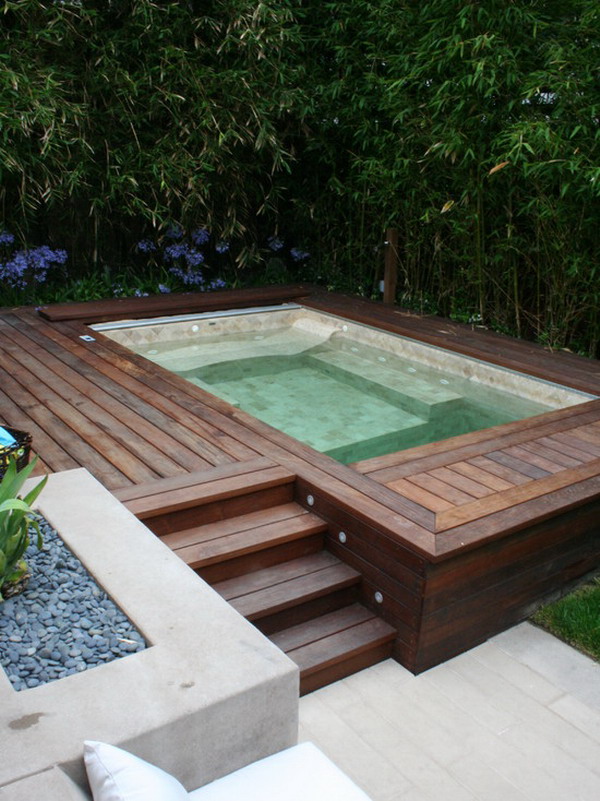 25 Awesome Hot Tub Design Ideas Wooden Patio Jacuzzi Design
