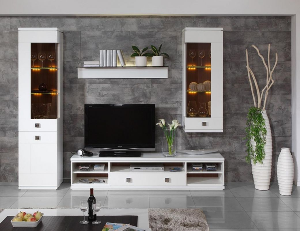 Modern Furniture Ideas For Living Room Bright Gloss White Living Room Decoration Furniture