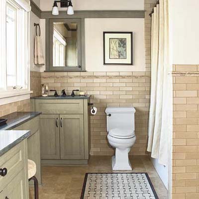 Orange White Rest room Makeover