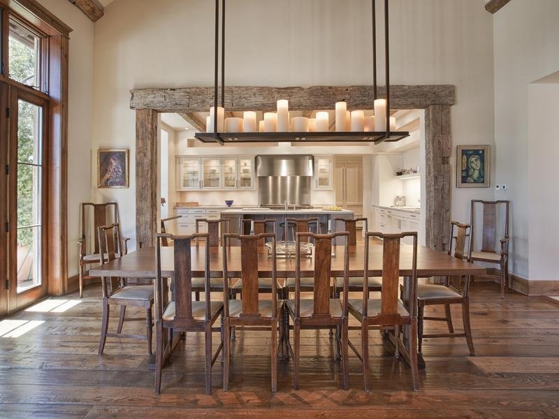 rustic dining room ideas with hanging candle lights