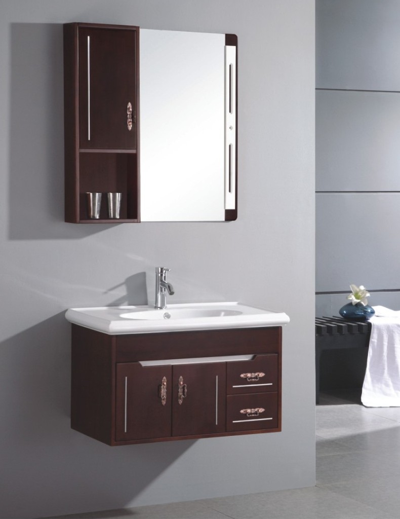 20 Contemporary Bathroom Vanities Cabinets Attractive Small Wall Mounted Single Sink Wooden Bathroom