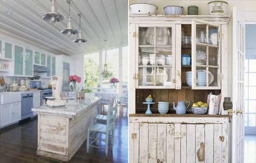 Shabby Chic Kitchen Design Ideas Part - 40: Picturesque-shabby-chic-white-kitchen-cabinets-over-most-