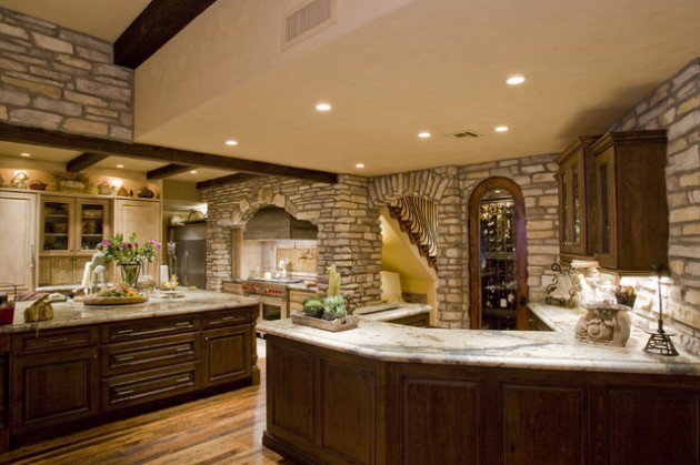 10 Amazing Stone Kitchen Designs for rustic look