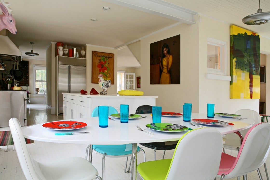 colorful dining room tables