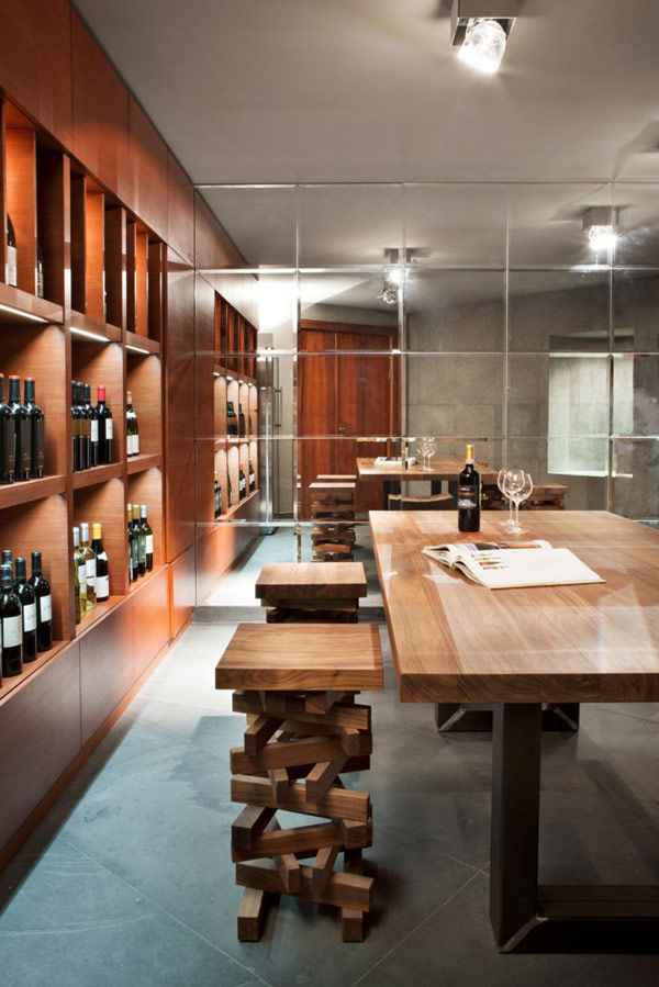 Cozy Entertainment Room with Wine Storage Modern House Near Moscow