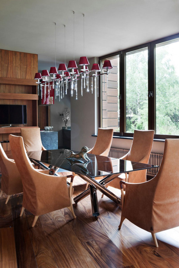 Elegant Dining Room Set Glass Dining Table Modern House Near Moscow