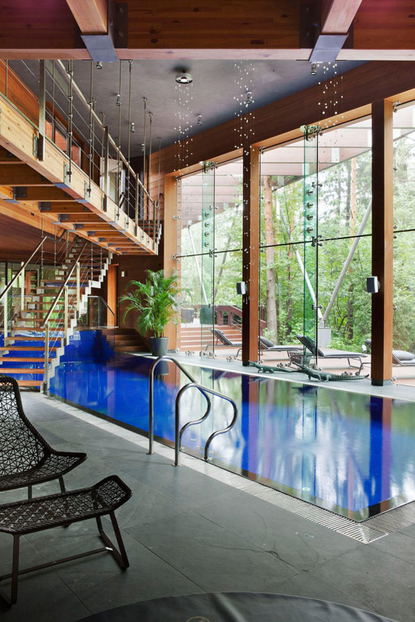 Exciting Sitting Area Near Indoor Pool Modern House Near Moscow