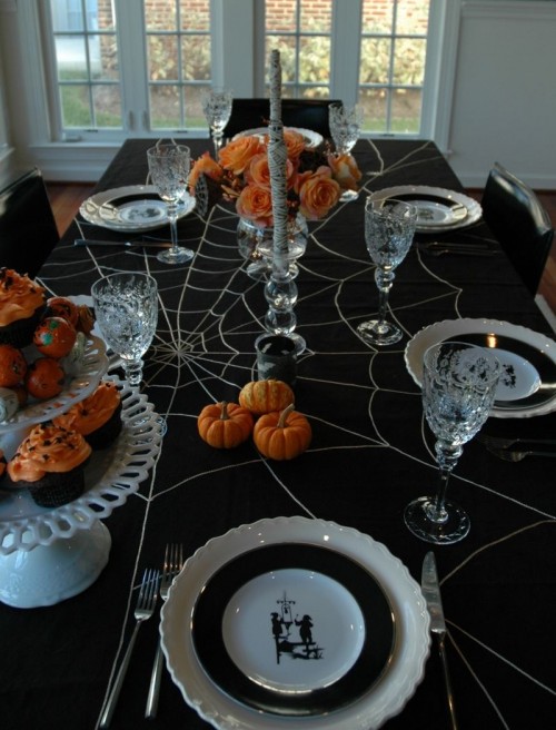 Spiderweb Cloth Table Decoration