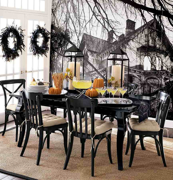 Spooky Indoor Halloween Dining Room