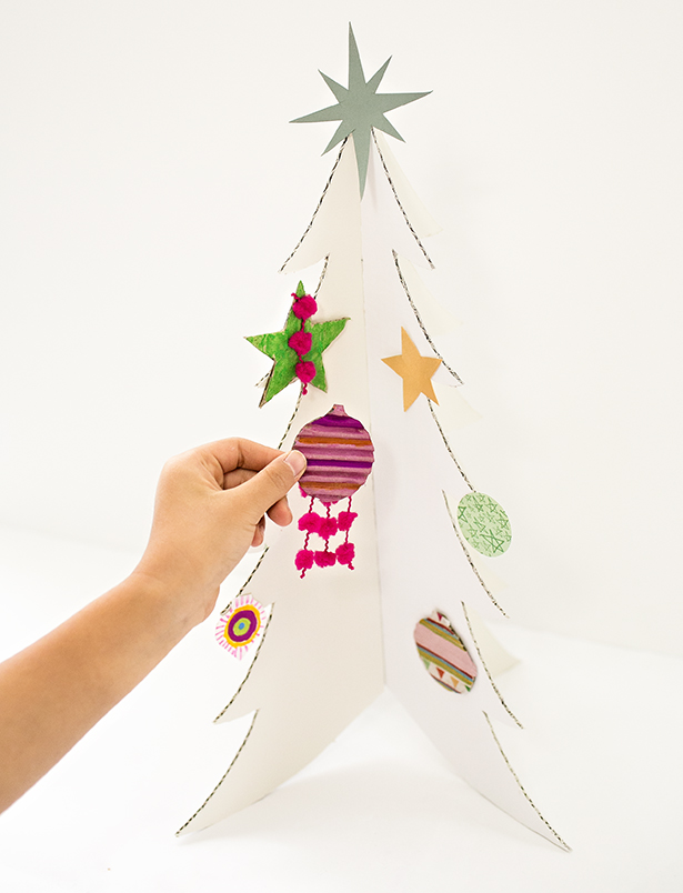 Colorful Cardboard Christmas Trees And DIY Ornaments Colorful Cardboard Christmas Trees And DIY Ornaments