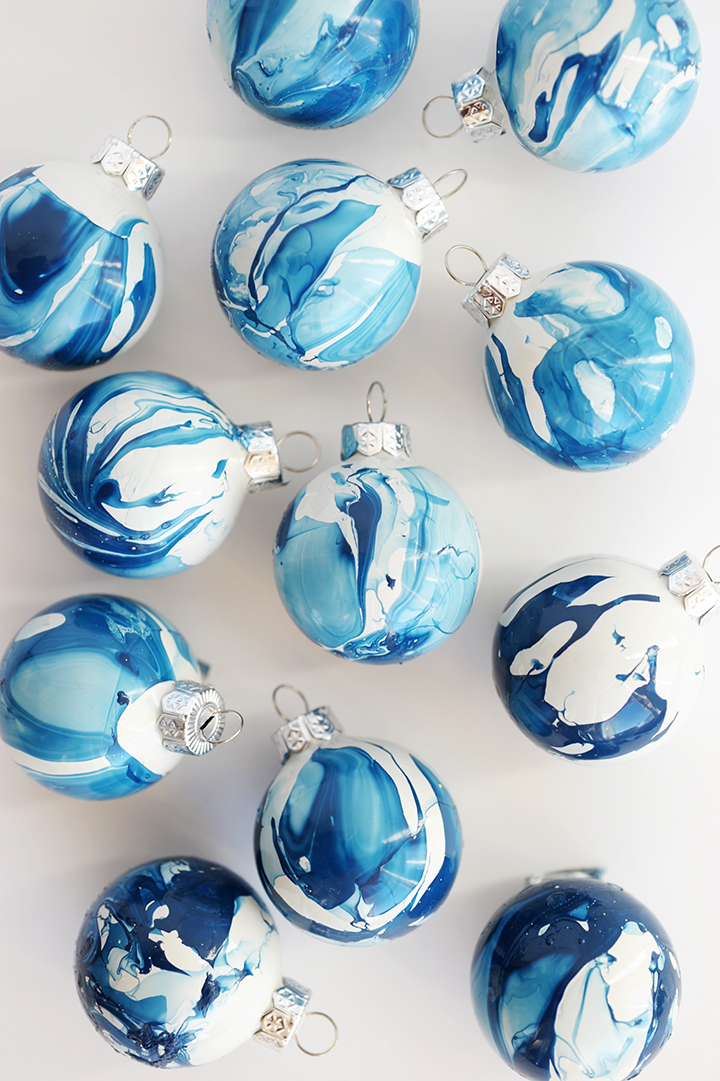 DIY Indigo Marbled Ornaments DIY Indigo Marbled Ornaments