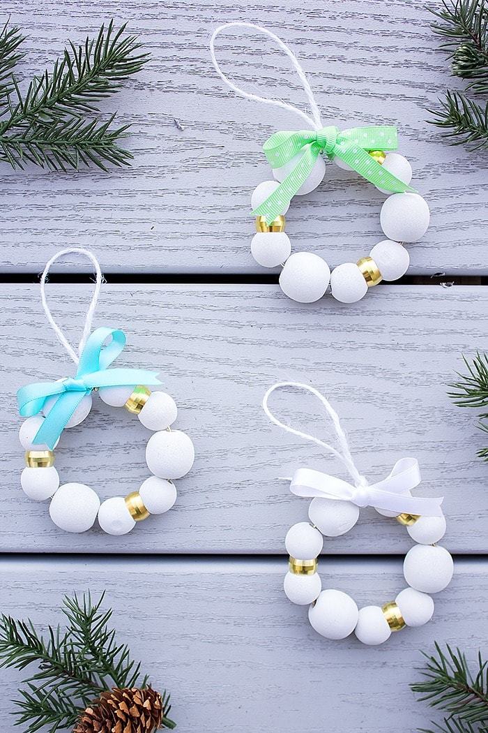 DIY Wood Bead Christmas Ornaments DIY Wood Bead Christmas Ornaments