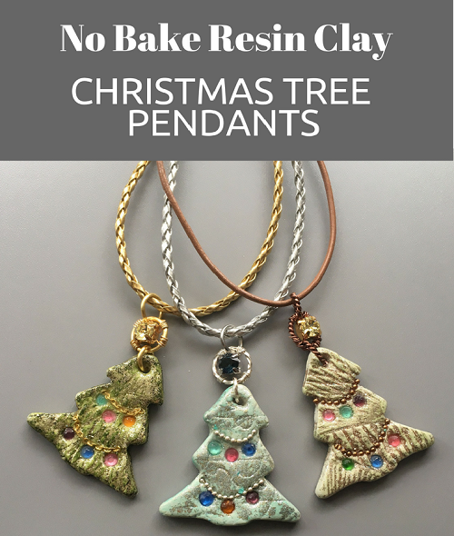 Rustic Christmas Tree Resin Clay Pendants Rustic Christmas Tree Resin Clay Pendants