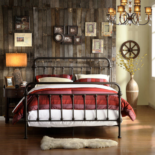 vintage industrial bedroom
