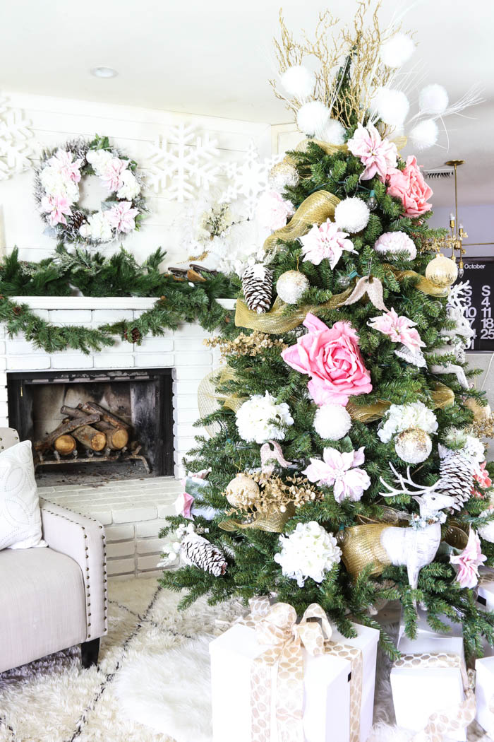 Christmas Tree Rose Color Decoration Christmas Tree Rose Color Decoration