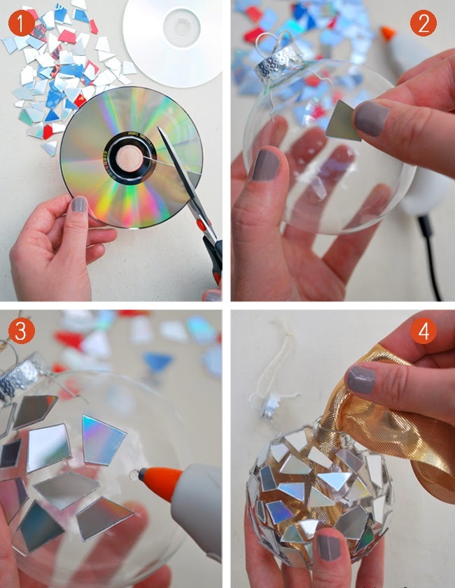 DIY Christmas Ornaments from Broken CD Thewowdecor DIY Christmas Ornaments from Broken CD Thewowdecor