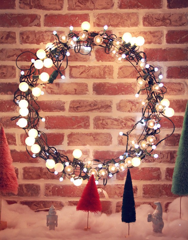Diy Light String Christmas Wreath Diy Light String Christmas Wreath