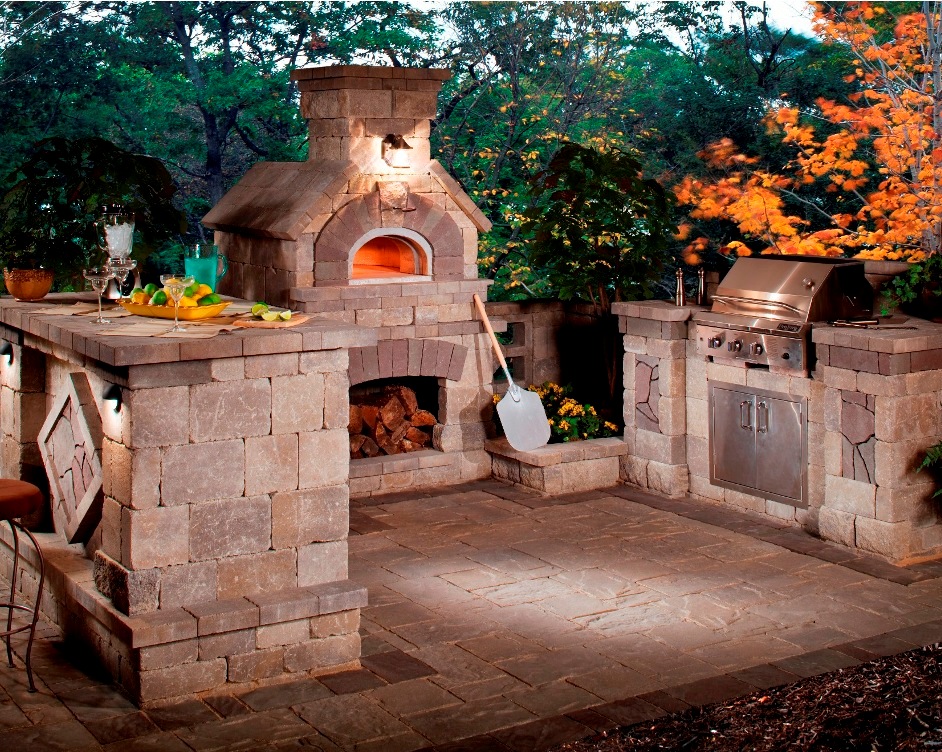 natural stone outdoor kitchen design