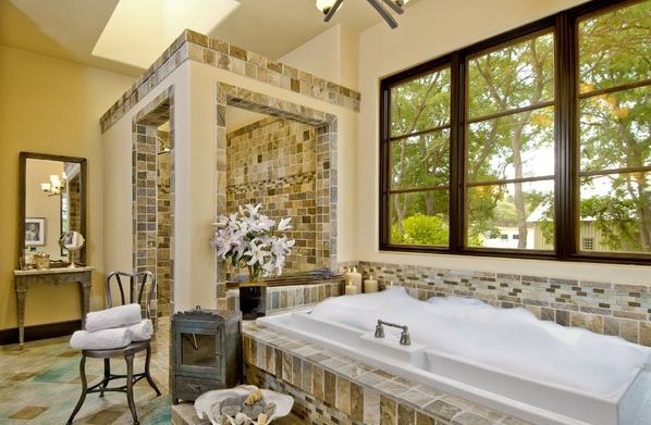 Shower-Area-From-Bathtub-Space-With-Eclectic-Bathroom-Design-Ideas