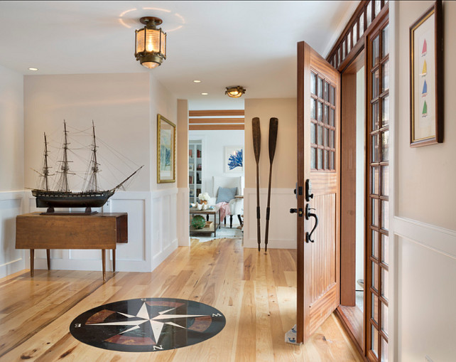 Entryway.-Coastal-Entryway-Ideas.-This-is-a-very-original-coastal-entryway-with-an-antique-ship-model-and-.savage-ship-lights