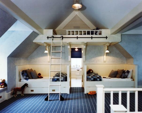 Girls-Twin-Bunk-Beds-Comforter-Sets-In-Farmhouse-Kids-Bedroom-Design-Ideas