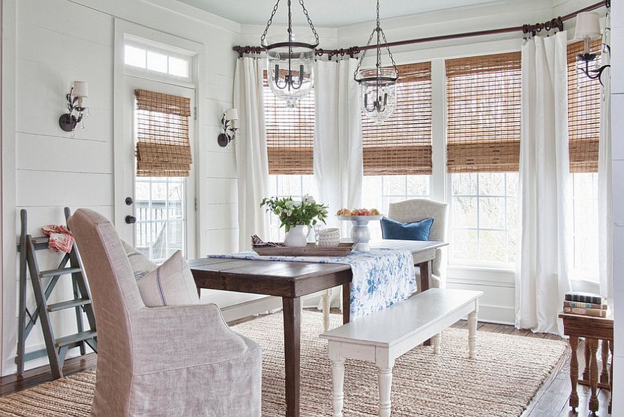 Natural-woven-wooden-shades-in-the-chic-farmhouse-dining-room