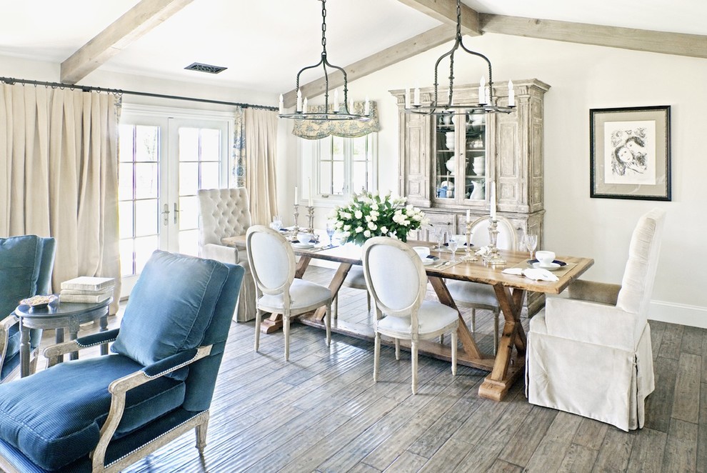 Ravishing-Stainless-Steel-Table-house-designs-Farmhouse-Dining-Room-Phoenix
