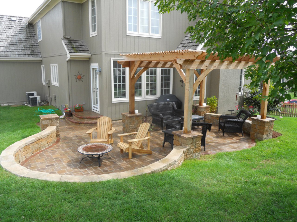 Sweet-Outdoor-Living-Space-Idea-With-Brown-Gazebo-Black-Chairs-Brown-Floor-Tile-And-Green-Yard-Breathtaking-Outdoor-Living-Space-Ideas-1220x915