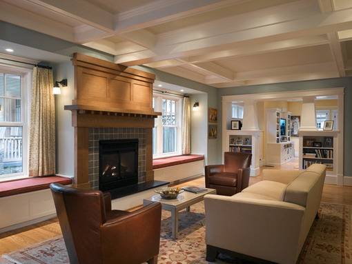 21 Beautiful Craftsman Living Design Ideas Warm And Soft Sofa In Craftsman Living Room