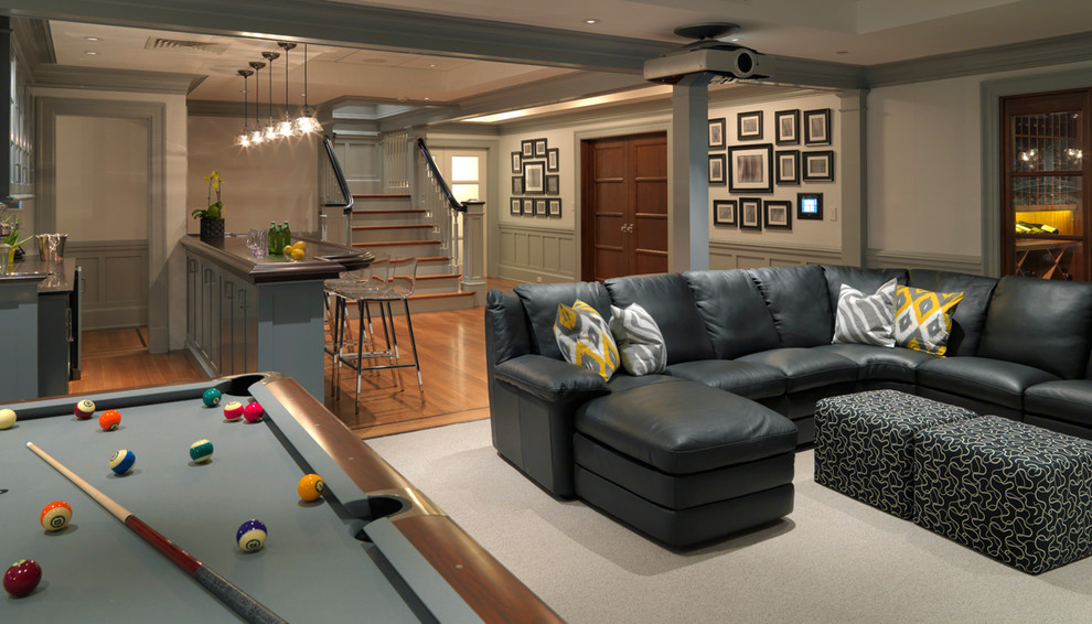 great Traditional basement-design-idea