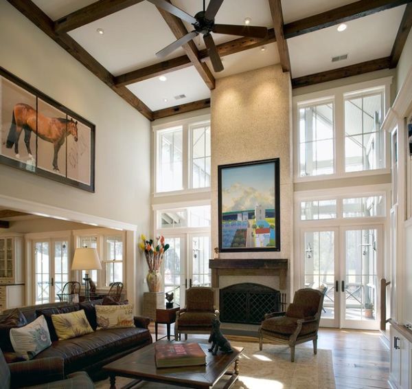 25 Living Room Designs With Tall Ceilings, How To Decorate Living Rooms With High Ceilings