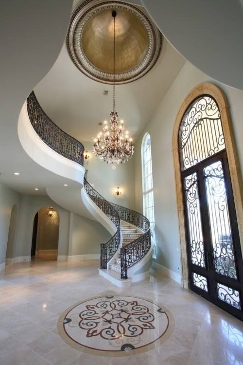 Elegant Flowery spanish cream marble medallion