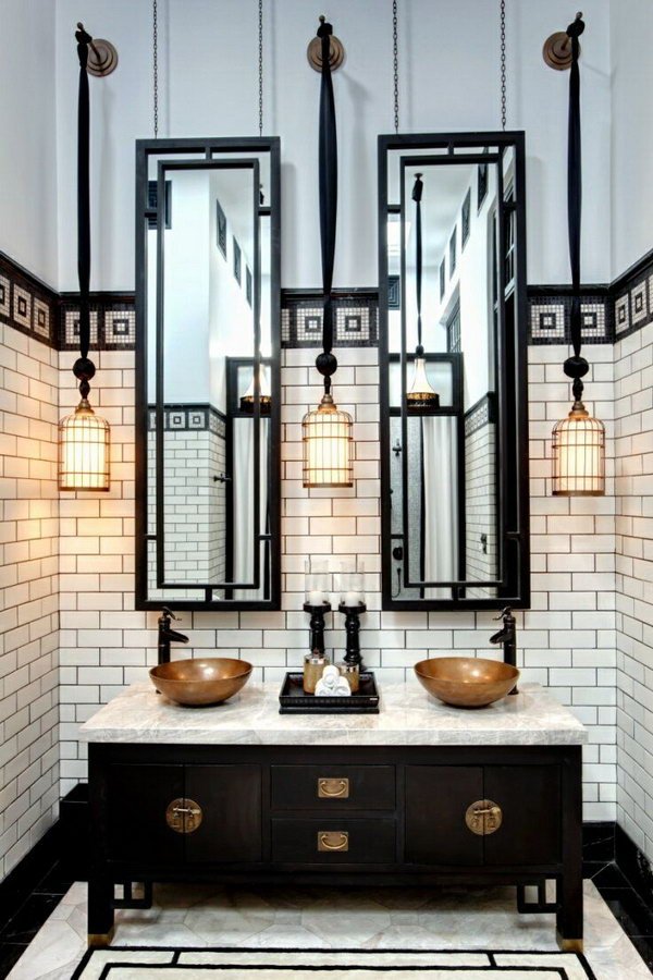 Black and White Industrial Bathroom