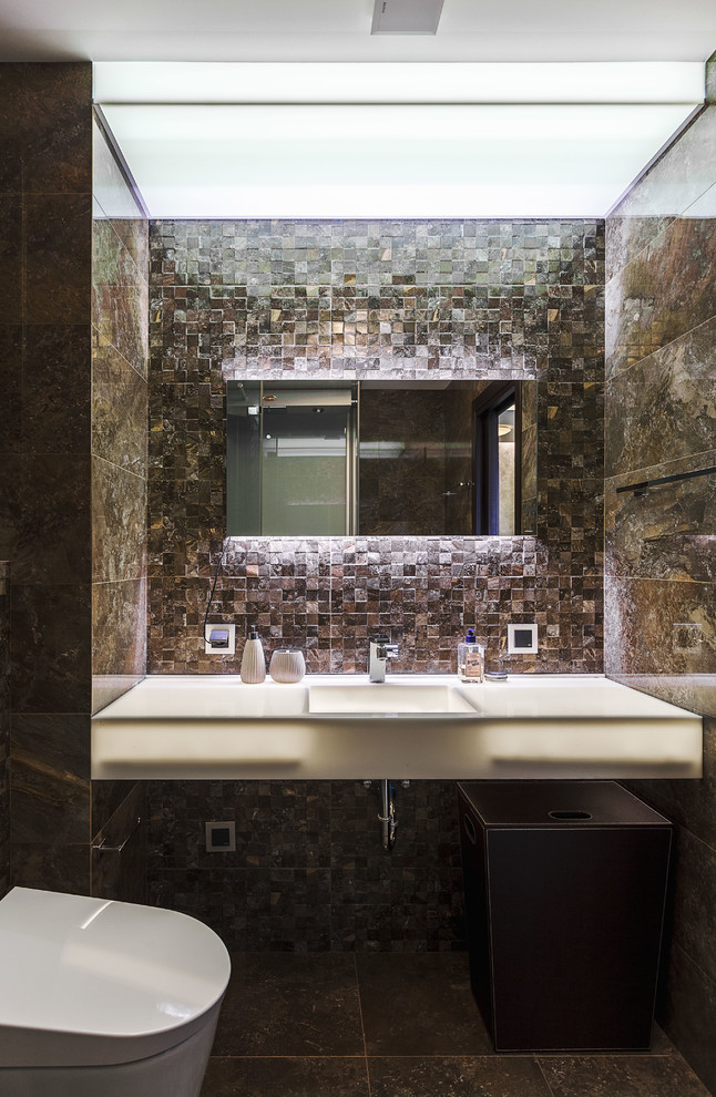 Brown Tile Contemporary Bathroom Brown Tile Contemporary Bathroom