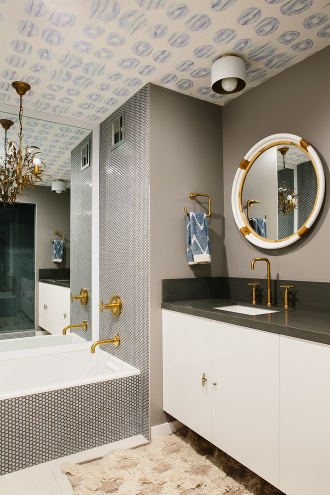 Contemporary Bathroom With Gold Fixtures Contemporary Bathroom With Gold Fixtures