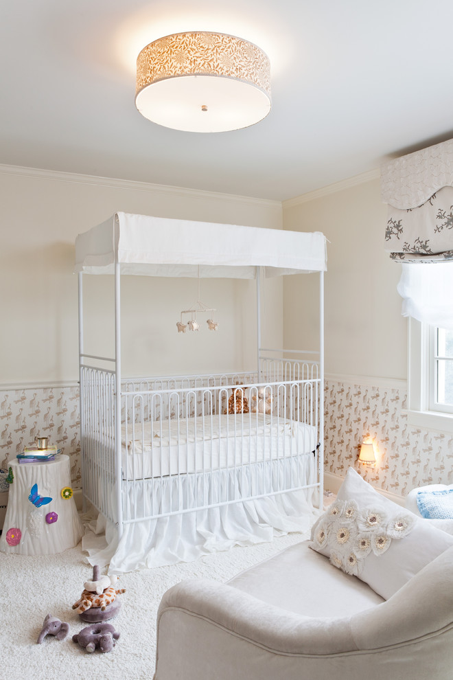 Iron Crib in Traditional Kids Bedroom