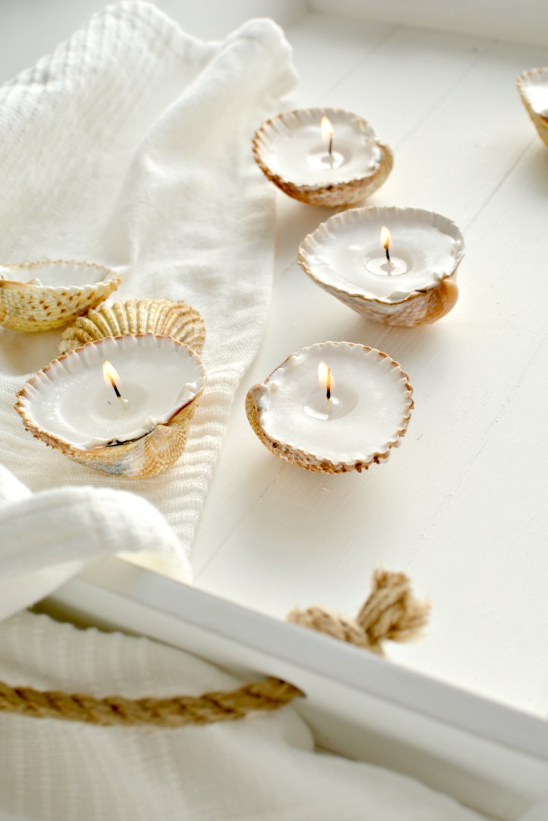 DIY Handmade Shell Candles