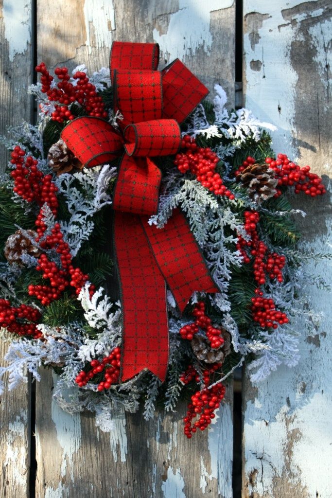 Red Christmas Ribbon Wreath