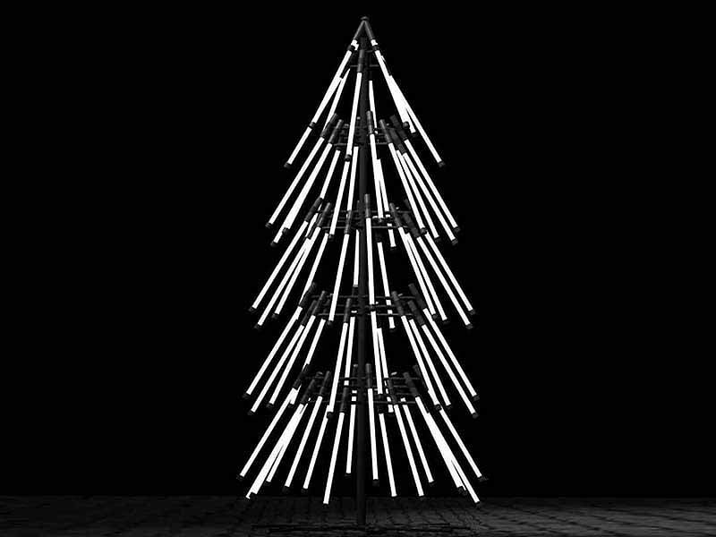 Christmas tree from light tubes Thewowdecor