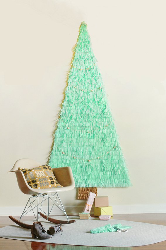 DIY Christmas Tree Made Out Of Tissue Paper THewowdecor