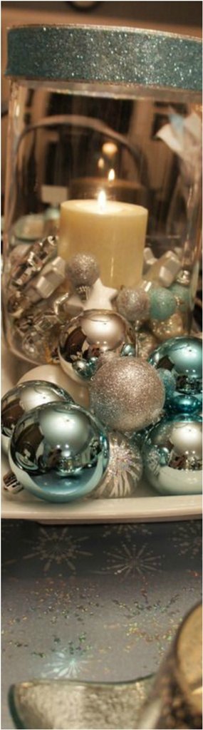 Blue and Silver Christmas Centerpieces Ideas