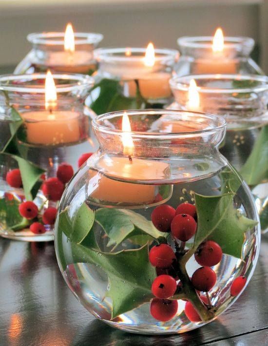 DIY Christmas Centerpiece with Candles
