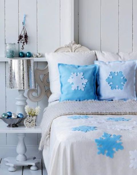 Blue Snowflake Bedding