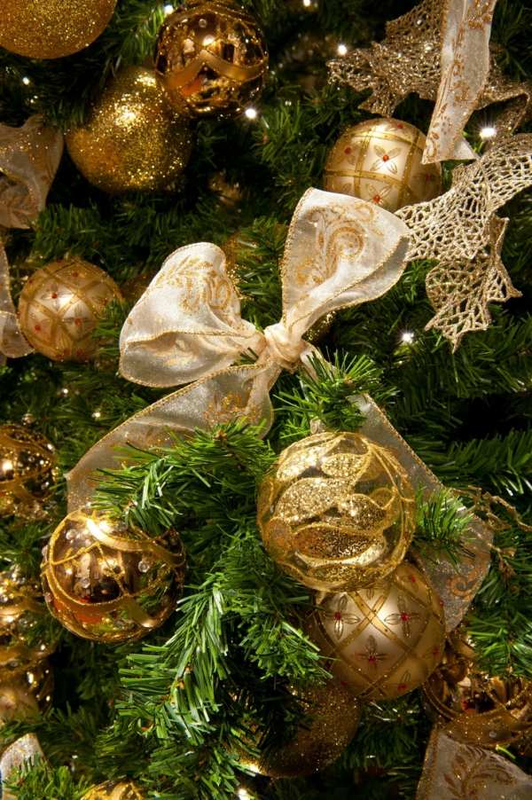 Gold Christmas Tree Decoration Ribbons