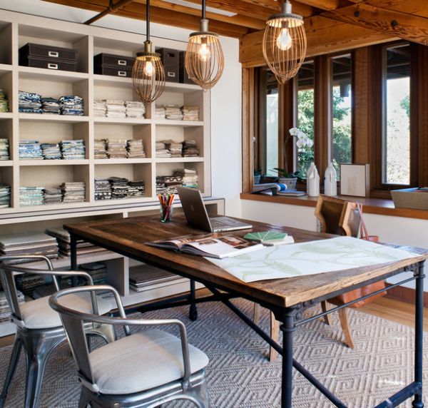 Industrial Home Office Combine With wood & metal Thewowdecor