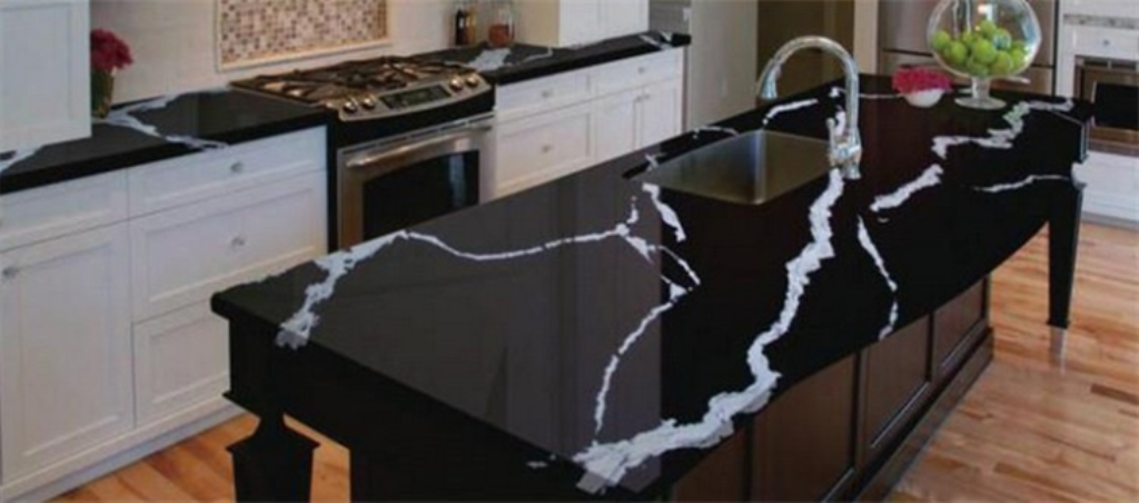 How are black quartz countertops made